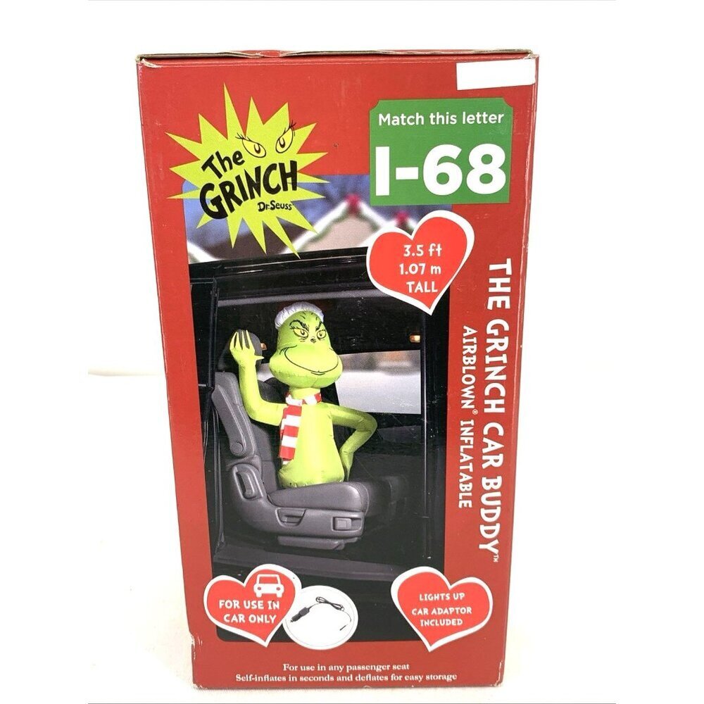 The Grinch Car Buddy Inflatable 3.5' Tall Car Use Only LED